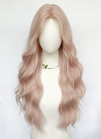 Long Wavy Pale Pink Synthetic Wig NL082