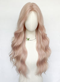 Long Wavy Pale Pink Synthetic Wig NL082