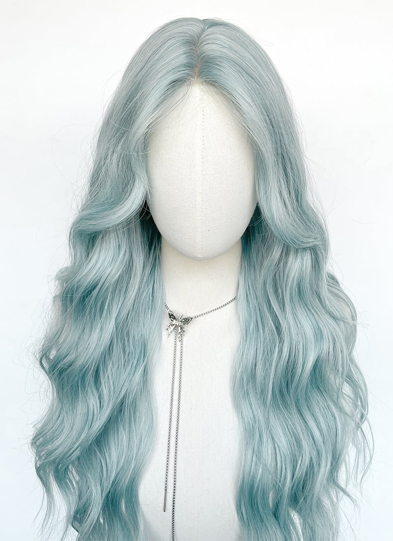 Long Wavy Pastel Blue Synthetic Wig NL084