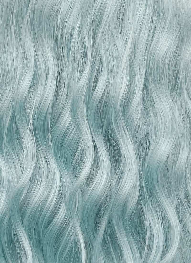 るな　ウィッグ Long Wavy Pastel Blue Synthetic Wig NL084