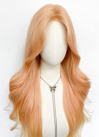 Long Wavy Peach Pink Ombre Synthetic Wig NL086