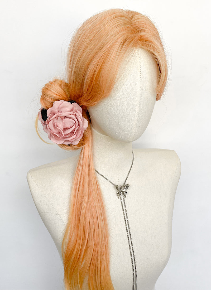 Long Wavy Peach Pink Ombre Synthetic Wig NL086