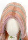 Long Wavy Pink Rainbow Color Synthetic Wig NL087
