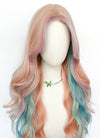 Long Wavy Pink Rainbow Color Synthetic Wig NL087