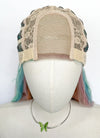 Long Wavy Pink Rainbow Color Synthetic Wig NL087