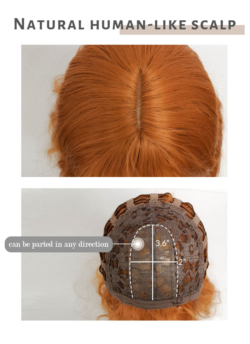 Long Wavy Orange Cosplay Wig NS359