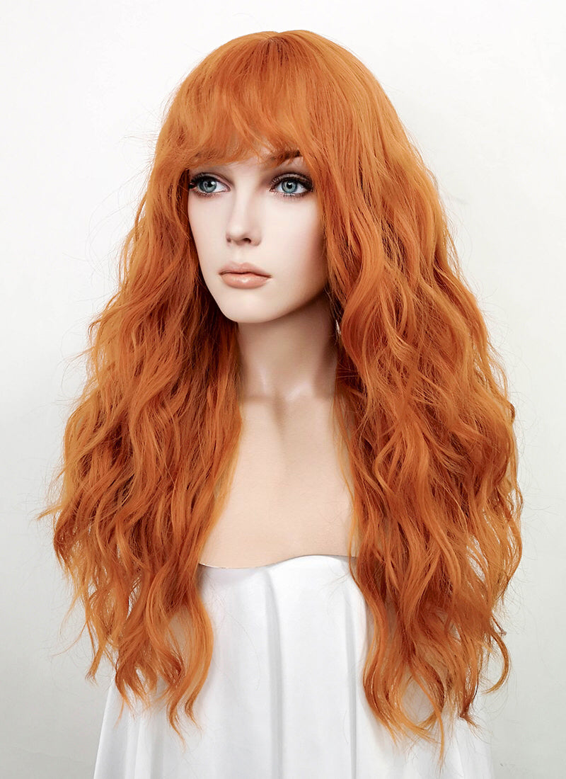 Long Wavy Orange Cosplay Wig NS359