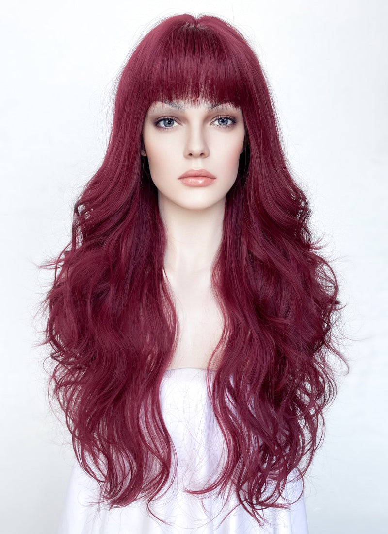 Long Wavy Reddish Purple Cosplay Wig NS423