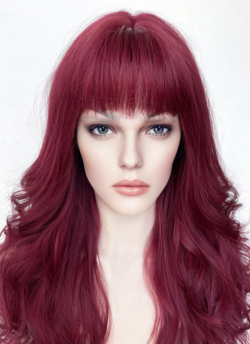 Long Wavy Reddish Purple Cosplay Wig NS423