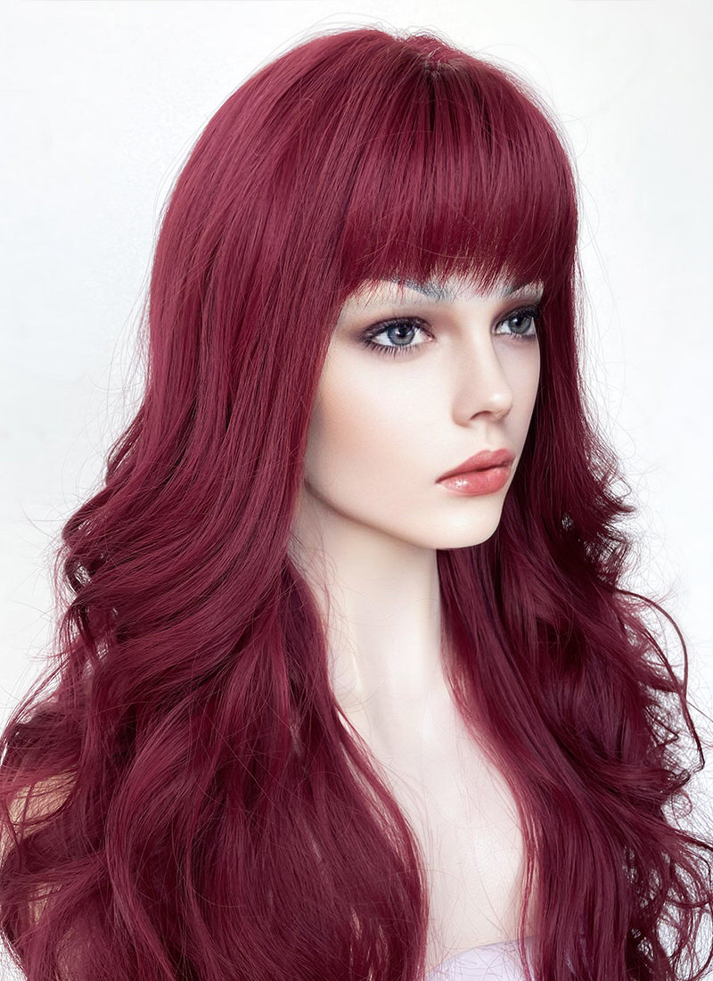 Long Wavy Reddish Purple Cosplay Wig NS423