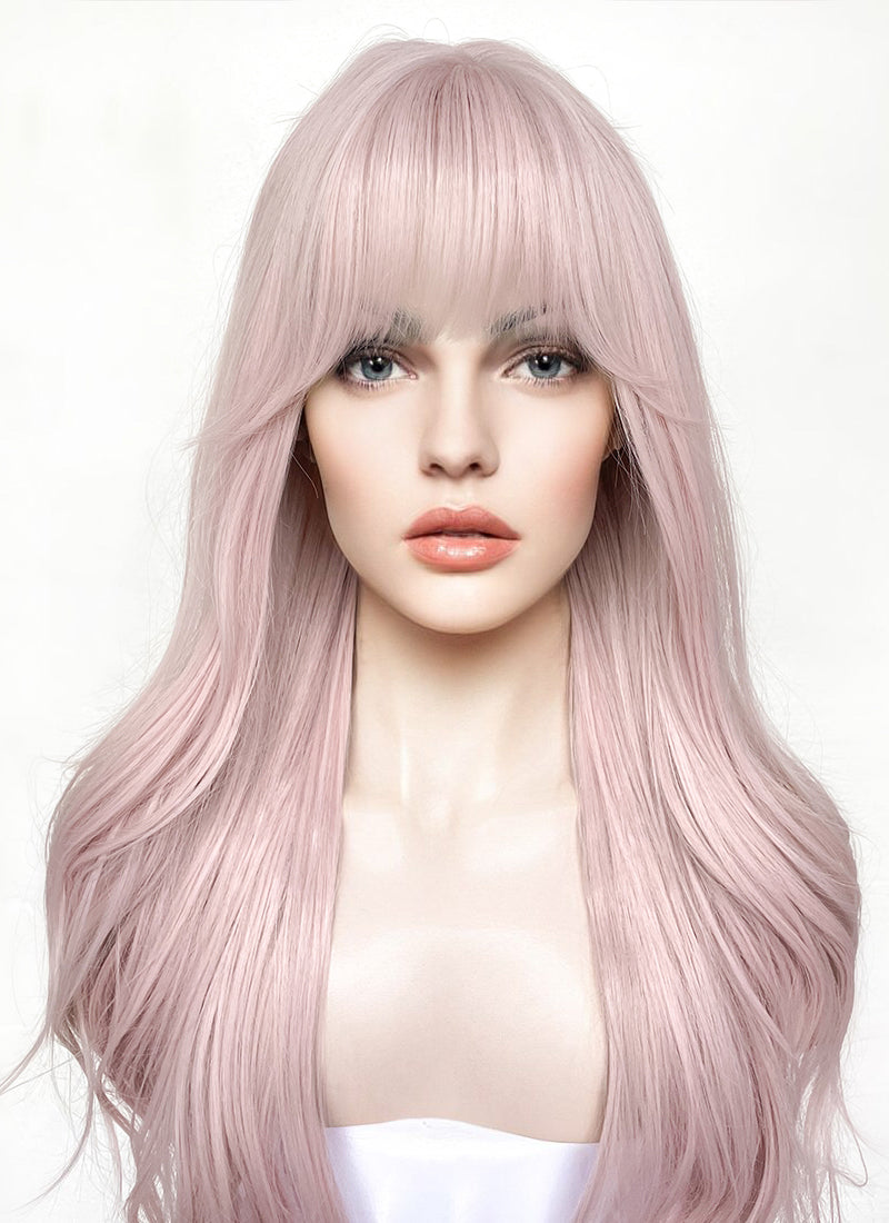 Long Wavy Pastel Pink Cosplay Wig NS489