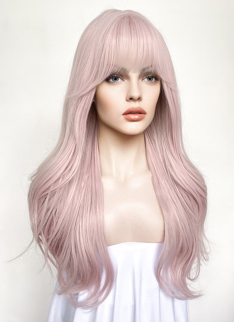 Long Wavy Pastel Pink Cosplay Wig NS489