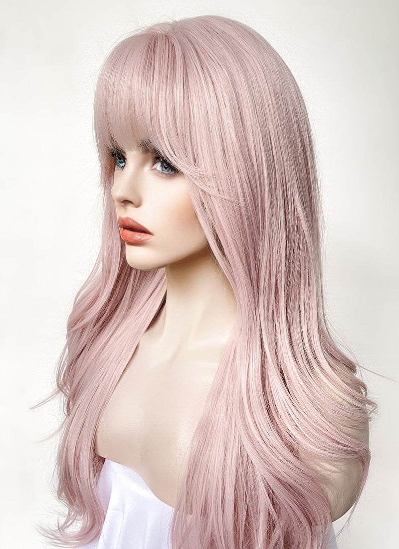 Long Wavy Pastel Pink Cosplay Wig NS489
