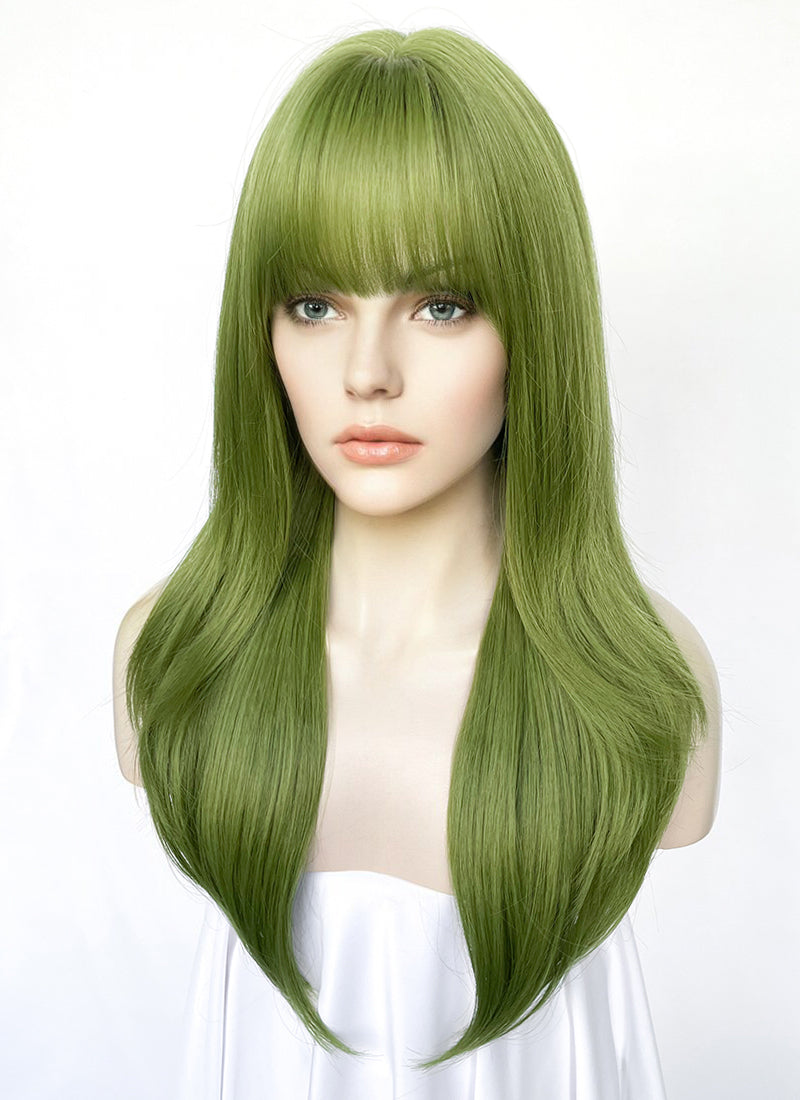 Long Straight Green Cosplay Wig NS523