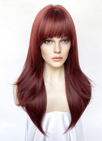 Long Straight Dark Red Cosplay Wig NS527