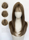 5x4.5 Large Fake Scalp Brown Straight Synthetic Hair Wig NS600