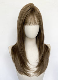 5x4.5 Large Fake Scalp Brown Straight Synthetic Hair Wig NS600