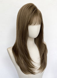 5x4.5 Large Fake Scalp Brown Straight Synthetic Hair Wig NS600
