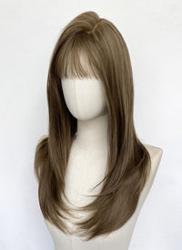 5x4.5 Large Fake Scalp Brown Straight Synthetic Hair Wig NS600