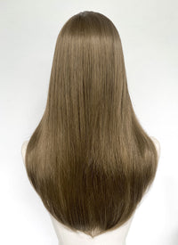 5x4.5 Large Fake Scalp Brown Straight Synthetic Hair Wig NS600