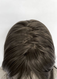 4.5x4.5 Large Fake Scalp Tea Brown Wavy Synthetic Hair Wig NS604