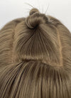 5x4.5 Large Fake Scalp Brown Straight Synthetic Hair Wig NS600