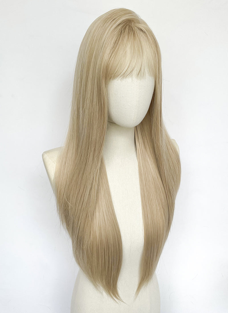 5.5x5 Large Fake Scalp Blonde Straight Synthetic Hair Wig NS601