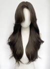4.5x4.5 Large Fake Scalp Tea Brown Wavy Synthetic Hair Wig NS604