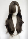 4.5x4.5 Large Fake Scalp Tea Brown Wavy Synthetic Hair Wig NS604
