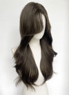 4.5x4.5 Large Fake Scalp Tea Brown Wavy Synthetic Hair Wig NS604
