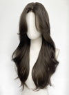 4.5x4.5 Large Fake Scalp Tea Brown Wavy Synthetic Hair Wig NS604