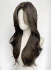 4.5x4.5 Large Fake Scalp Tea Brown Wavy Synthetic Hair Wig NS604
