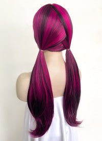 Monster High Draculaura Long Black Mixed Magenta Cosplay Wig TB1660