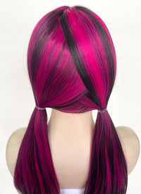 Monster High Draculaura Long Black Mixed Magenta Cosplay Wig TB1660
