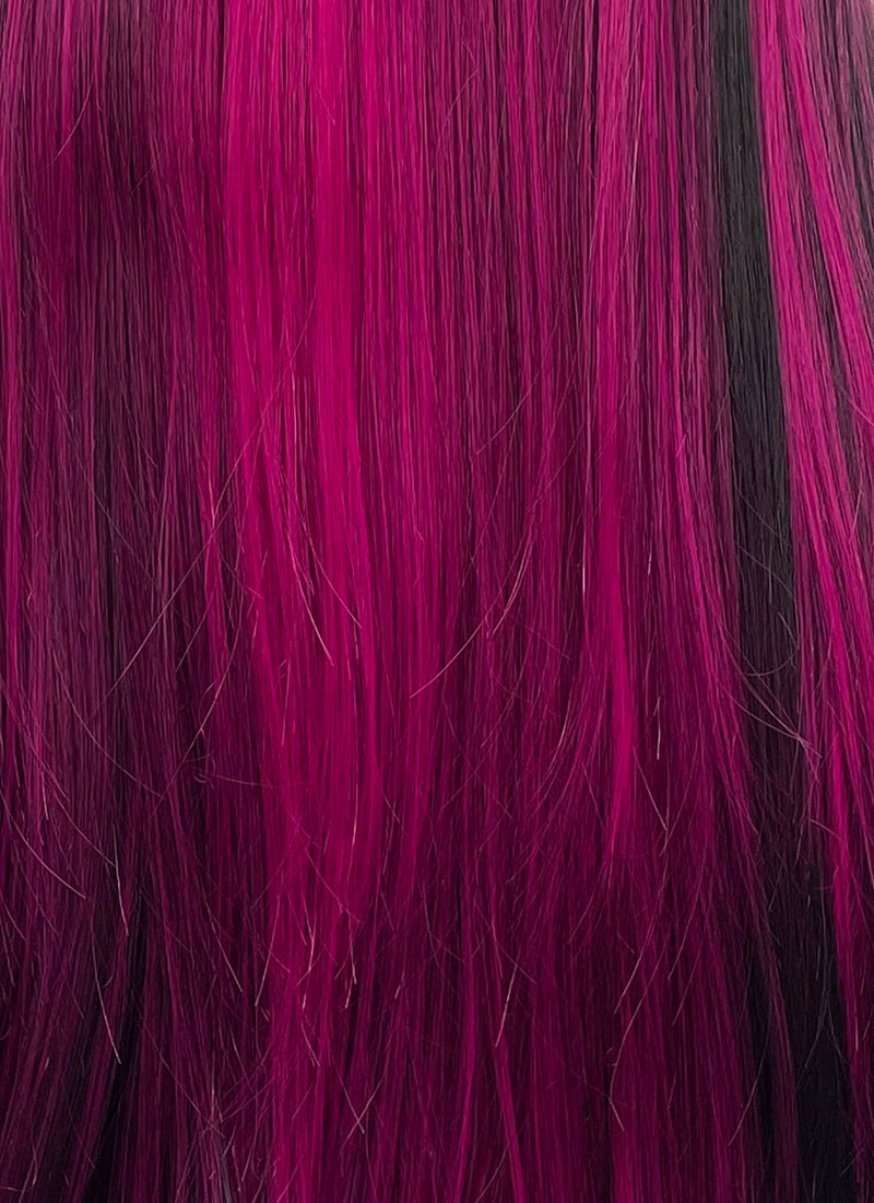 Monster High Draculaura Long Black Mixed Magenta Cosplay Wig TB1660