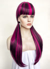 Monster High Draculaura Long Black Mixed Magenta Cosplay Wig TB1660