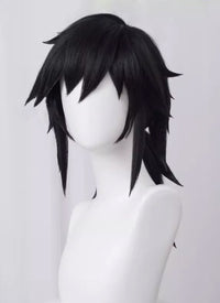 Demon Slayer: Kimetsu no Yaiba Tomioka Giyuu Medium Black Cosplay Wig TB1676