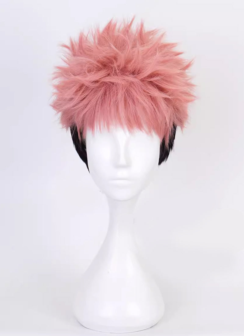Jujutsu Kaisen Itadori Yuji Short Pink And Black Cosplay Wig TB1681