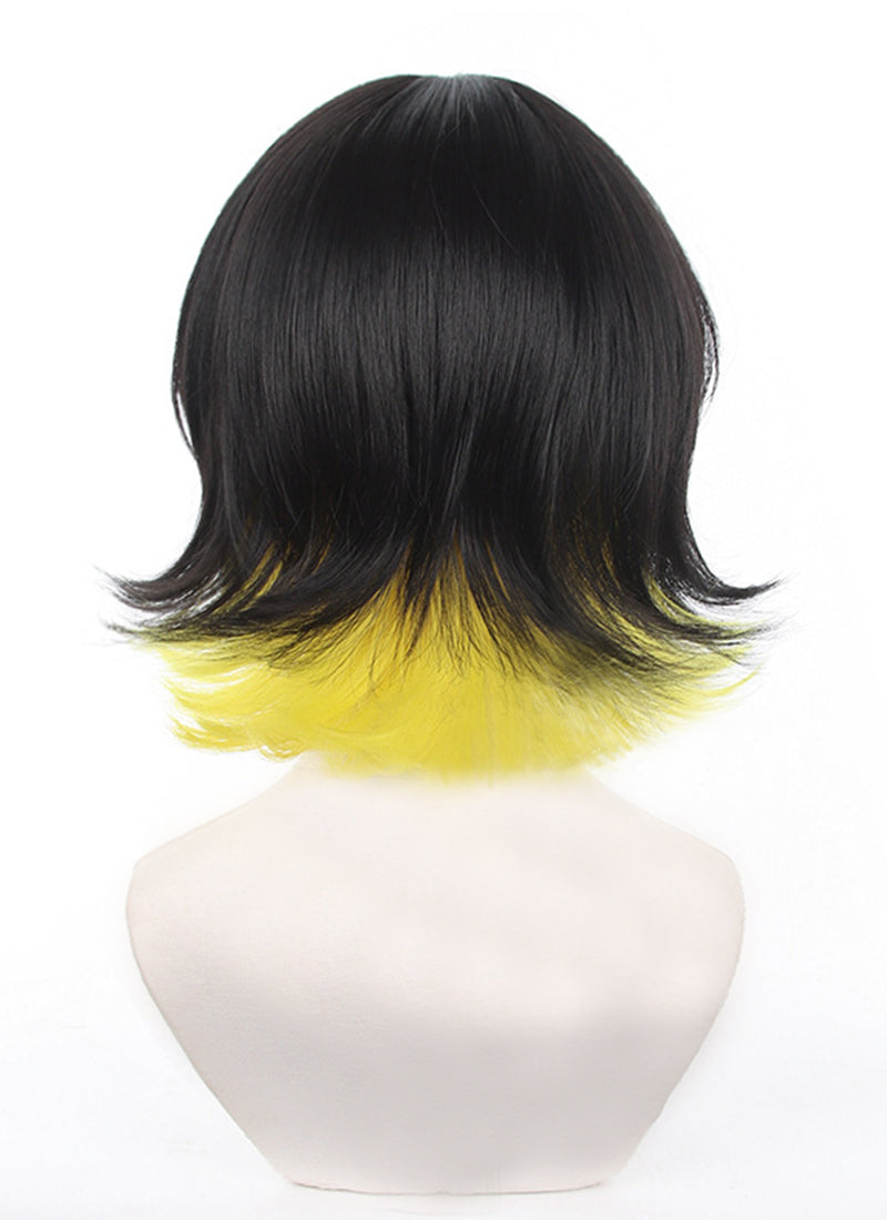 Blue Lock Bachira Meguru Short Black With Yellow Cosplay Wig TB1689