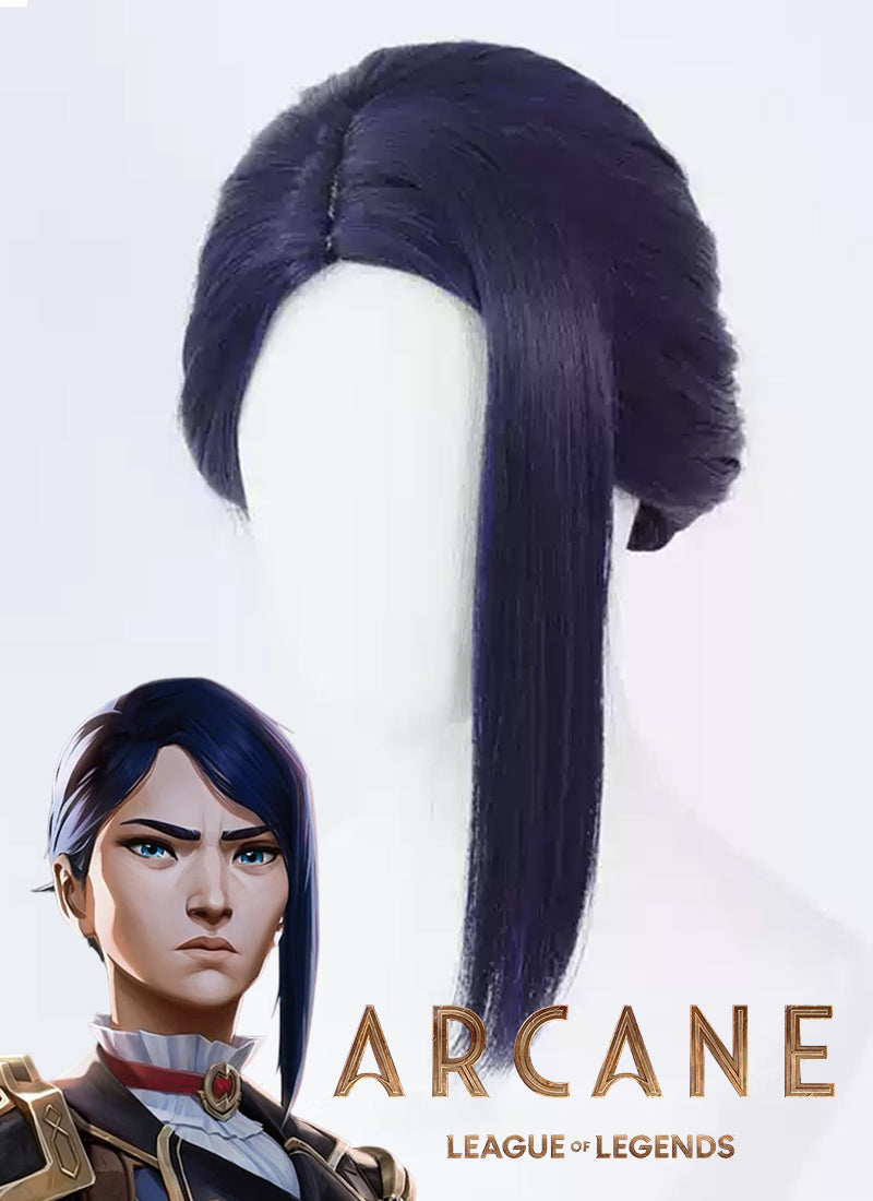 League of Legends LOL Arcane Caitlyn Kiramman Dark Purple Cosplay Wig TB1711