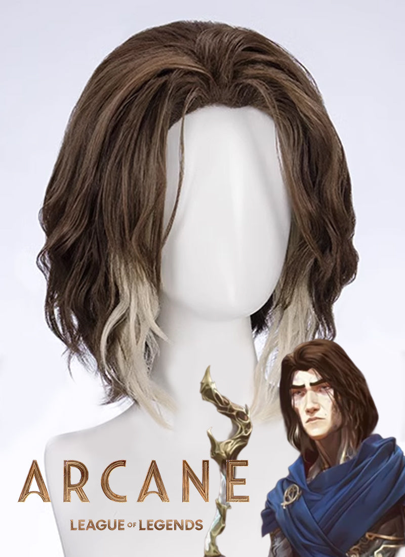 League of Legends LOL Arcane Viktor Brown Mixed Blonde Cosplay Wig TB1722
