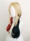 The Suicide Squad 2 Harley Quinn Long Blonde Red Black Ponytail Cosplay Wig ZB248