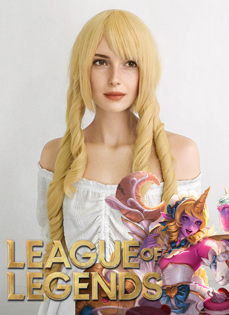 League of Legends Soraka Long Blonde Cosplay Wig ZB254