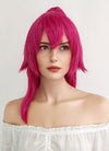 League of Legends Sivir Long Magenta With Green Ponytail Cosplay Wig ZB255
