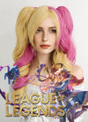 League of Legends Gwen Long Blonde With Pink Ponytail Cosplay Wig ZB256