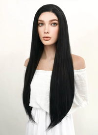 One Piece Nico Robin Cosplay Long Straight Jet Black Lace Front Wig LF327