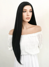 One Piece Nico Robin Cosplay Long Straight Jet Black Lace Front Wig LF327