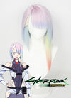 Cyberpunk Edgerunners Lucy Straight Purple Blue Rainbow Color Cosplay Wig TB1650