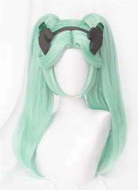 Cyberpunk Edgerunners Rebecca Straight Green Cosplay Wig + Ponytails TB1651