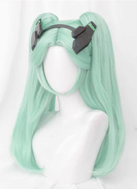 Cyberpunk Edgerunners Rebecca Straight Green Cosplay Wig + Ponytails TB1651